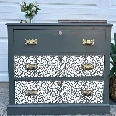 8 قطع استنسل فروع شجرة نسيج للحرف اليدوية، قالب استنسل طبقات مجردة قابلة لإعادة الاستخدام، استنسل هندسي استنسل وسائط مختلطة للرسم على قماش البطاقات الخشبية ديكور المنزل بنفسك (8 فرع) in Kuwait