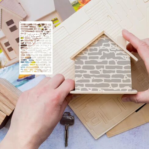 8 قطع استنسل فروع شجرة نسيج للحرف اليدوية، قالب استنسل طبقات مجردة قابلة لإعادة الاستخدام، استنسل هندسي استنسل وسائط مختلطة للرسم على قماش البطاقات الخشبية ديكور المنزل بنفسك (8 فرع) in Kuwait