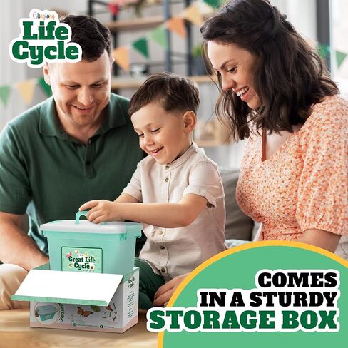 Life Cycle Animal Kit - Montessori Science Toy with 24-Piece Matching Game, Butterfly, Frog, Chicken, Bee, Ladybug and Turtle STEM Educational Gift, Easter Basket fillers for Kids Ages 3-8 in Kuwait