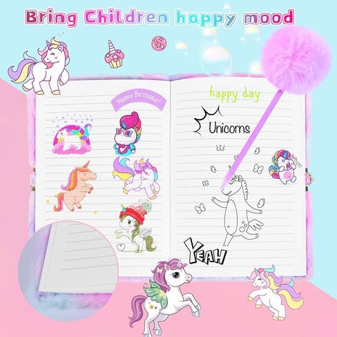 Plush Diary with Lock for Girls,Unicorn Gifts for Girls Stationary Sets for Girls Gifts for 5-13 Year Old Girls School Supplies Journal for Girls Diary Birthday Gifts Notebook Girls Gifts in Saudi Arabia