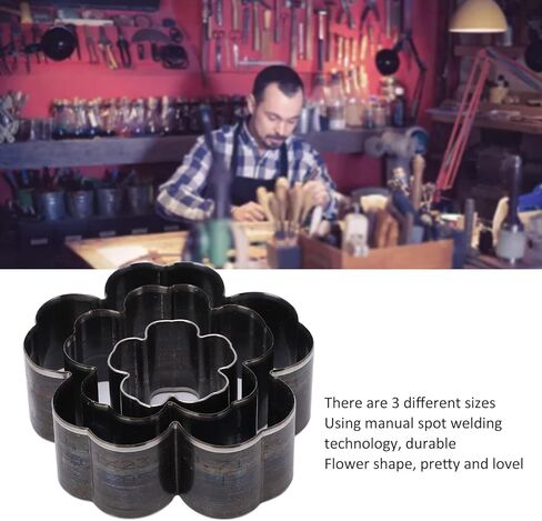 اداة تقطيع الزهور من 3 قطع، قالب ثقب مجوف من الجلد، مجموعة ادوات ثقب مجوفة 1.2 انش 2 انش 2.8 انش للسلع الجلدية التي تصنعها بنفسك in Kuwait