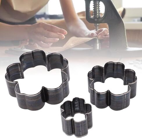 اداة تقطيع الزهور من 3 قطع، قالب ثقب مجوف من الجلد، مجموعة ادوات ثقب مجوفة 1.2 انش 2 انش 2.8 انش للسلع الجلدية التي تصنعها بنفسك in Kuwait