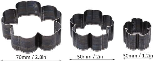 اداة تقطيع الزهور من 3 قطع، قالب ثقب مجوف من الجلد، مجموعة ادوات ثقب مجوفة 1.2 انش 2 انش 2.8 انش للسلع الجلدية التي تصنعها بنفسك in Kuwait