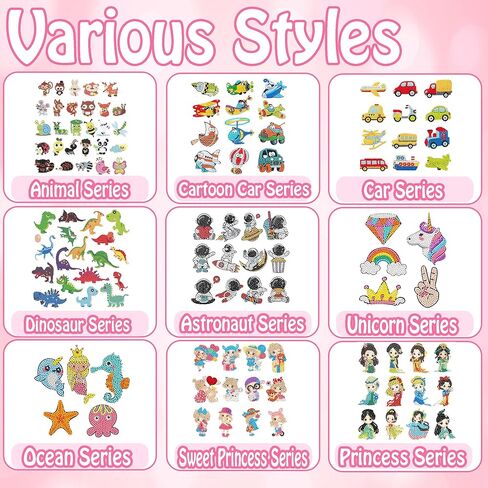 YowamhoDiamond Art Stickers Kits for Kids - 28PCS Animal Series 5D Diamond Art Stickers, Gem Painted by Numbers for Children and Adult Beginners, Best Ideas. in Kuwait