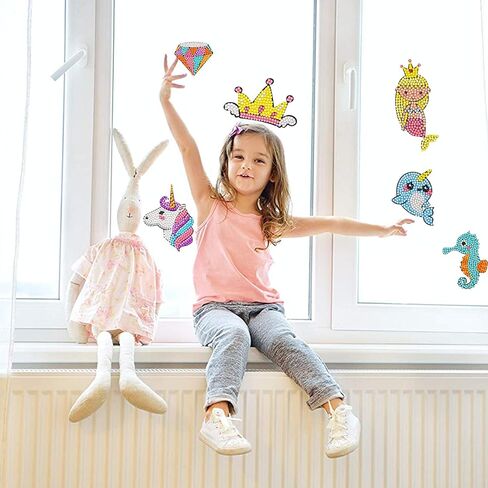 YowamhoDiamond Art Stickers Kits for Kids - 28PCS Animal Series 5D Diamond Art Stickers, Gem Painted by Numbers for Children and Adult Beginners, Best Ideas. in Kuwait