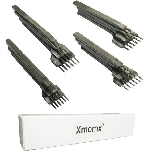 Xmomx 1 + 2 + 4 + 6 Prong Graving أدوات حرفية جلدية ثقب جلد لكمة إزميل DIY مجموعة أدوات الخياطة 3،4،5،6 مم (6 مم) in Kuwait