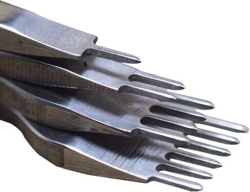 Xmomx 1 + 2 + 4 + 6 Prong Graving أدوات حرفية جلدية ثقب جلد لكمة إزميل DIY مجموعة أدوات الخياطة 3،4،5،6 مم (6 مم) in Kuwait