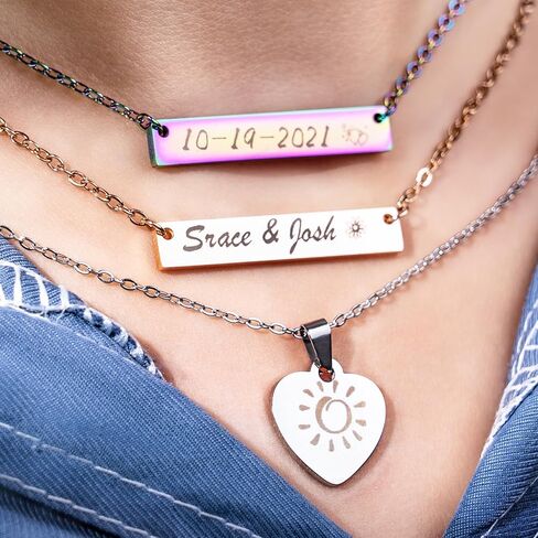 حزمة مواد فاخرة من LaserPecker، صندوق من المواد المعدنية لصناعة المجوهرات ومواد نقش لـ LP3/LP4 وغيرها من نقاشات الليزر - قلادة/قلادة/سوار لصياغة الليزر (40 قطعة) in Kuwait