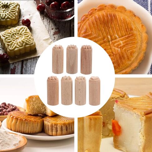 5Pcs Wood Pottery Tools Stamps Wooden Clay Pottery Stamps Column Wooden Stamps Natural Wood Stamps for Valentines Day Easter in Kuwait