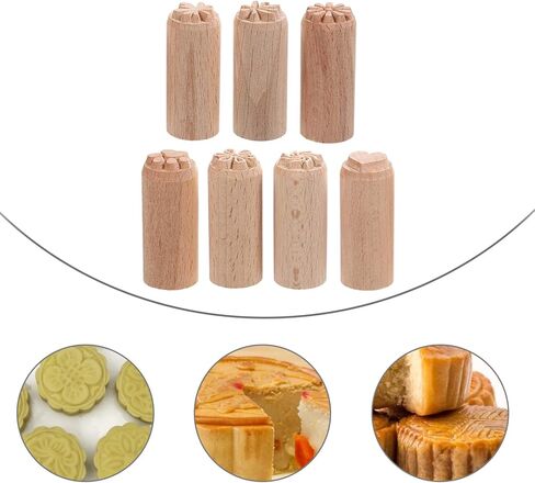 5Pcs Wood Pottery Tools Stamps Wooden Clay Pottery Stamps Column Wooden Stamps Natural Wood Stamps for Valentines Day Easter in Kuwait
