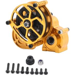 1/10 Full Metal Assembled Transmission Gearbox with Steel Gear Set for for SCX10 1:10 RC Crawler Car (Black)