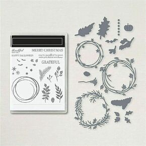 Stamps and Dies for Card Making, Christmas Flower Clear Stamps Cutting Dies for Card Making, Scrapbooking Cards and Card Making Decoration (12#)
