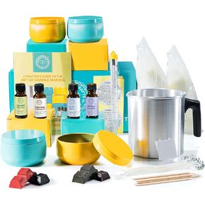 Hearts & Crafts DIY Complete Soy Wax Candle Making Kit - 1lb Soy Candle Wax and All Candle Making Supplies Included and Candle Jars - Complete DIY Candle Making Kit for Adults, Kids, & Beginners