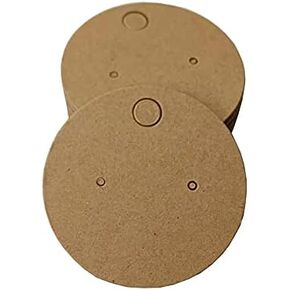 200 Pcs Round Blank Kraft Paper Earring Display Cards Ear Studs Price Label Tag Jewelry Cards Holder 4cm Diameter Black