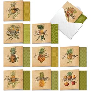 The Best Card Company, 10 Blank Cards Assortment Boxed Notecards Set w/Envelopes (1 each, 10 Designs) Life’s a Beach AC6328OCB-B1x10