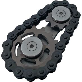 ILYMB Chain Gear Fidget Spinner، لعبة تململ سلسلة ضرس معدنية، لعبة تململ لتخفيف القلق والتوتر، لعبة جديدة لسلسلة الدراجة، EDC معدنية للقلق وتخفيف الملل واضطراب فرط الحركة ونقص الانتباه والتوحد (رمادي داكن)