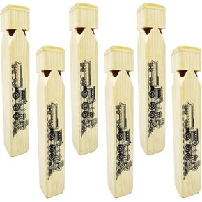 Fartime 6 PCS-Wooden Train Whistle Musical Toy for Kids (4 Tone)