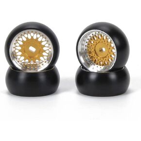 RCAWD RC Wheels Rims and Tires for 1/28 Wltoys Mini-Z, Mini-Q, Mini-D Kyosho, K969 K989 P929 Drift Rally Upgrades, Sun-Type, No More Glue RC Wheel Parts 25mm Diam Black