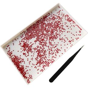 صينية فرز خرز بلاستيكية كبيرة الحجم مقاس 10×6 انش، ملاقط من الستانلس ستيل، لوحة الماس حجر الراين، اكسسوارات الرسم الماسي بغرز متقاطعة، اداة تنقيط لفن الاظافر والحرف اليدوية in Kuwait