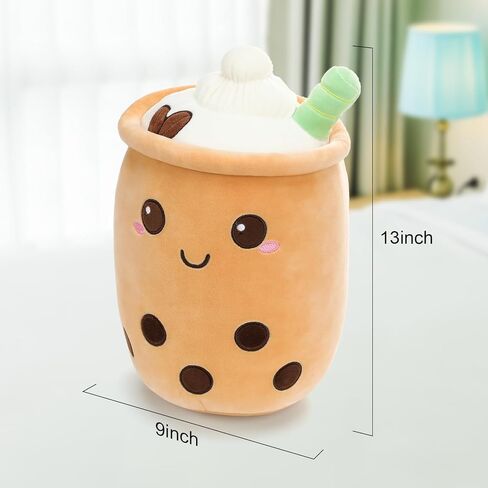 MGFAION 14 بوصة لطيف بوبا الشاي أفخم لعبة - رائعتين فقاعة حليب الشاي محشوة الحيوان Plushie وسادة مثالية ديكور المنزل Kawaii عناق وسادة فكرة هدية مثالية للأطفال بنين بنات in Kuwait