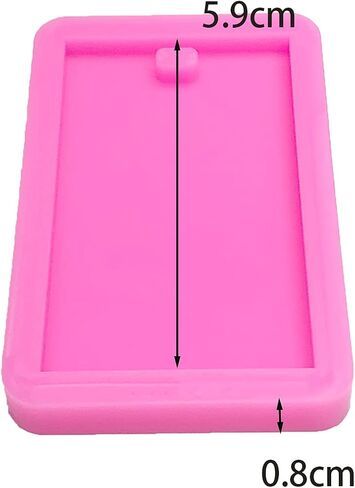 Shiny Glossy Rectangle Luggage Bag Tag Shape Silicone Molds for DIY Craft Keychain Polymer Clay Mold Necklace Epoxy Pendant Jewellery Resin Crafting Making Backpack Cake Decoration Fondant Mould in Saudi Arabia
