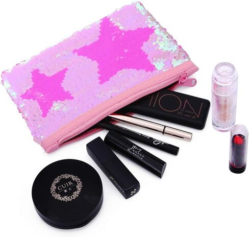 حافظة اقلام رصاص لطيفة للبنات والاطفال بتصميم حورية البحر مزينة بالترتر لحمل الاقلام ومستحضرات التجميل والمكياج للنساء in Kuwait