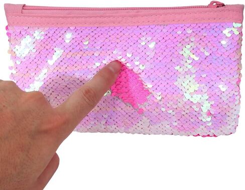 حافظة اقلام رصاص لطيفة للبنات والاطفال بتصميم حورية البحر مزينة بالترتر لحمل الاقلام ومستحضرات التجميل والمكياج للنساء in Kuwait