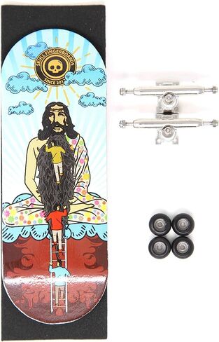 لوحات أصابع على شكل جمجمة هيبي يسوع 34 مللي متر برو لوحة أصابع خشبية كاملة احترافية لوح تزلج صغير 5 طبقات مع عجلات تحمل باستخدام الحاسب الآلي in Kuwait