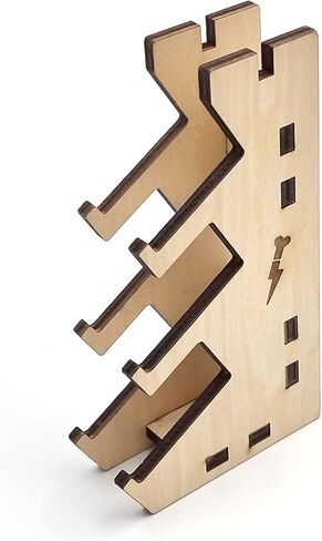 لوحات أصابع FlashBone | 3 + 1 رف أصابع | (رف صغير 4 فتحات) | بشعار FlashBone (خشب داكن) | حامل رف تخزين لـ 4 ألواح تزلج كاملة مع الملحقات in Kuwait