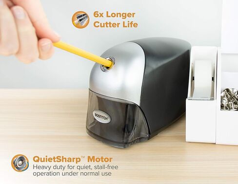 Bostitch Office QuietSharp Executive Heavy Duty Electric Pencil Sharpener, Colored-Pencil Compatible, Gold Chrome in Kuwait