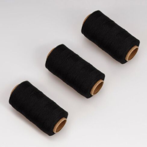 Lusecarl Needle and Thread for Hair Extensions 3 Rolls Hair Weave Sewing Threads with 10 Pcs C J I Shape Curved Upholstery Needles for Hand Sewing, Hair Extensions, Making Wigs DIY (10+3, Black) in Kuwait