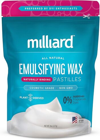 رقائق الشمع المستحلبة غير المعدلة وراثيًا من ميليارد، حقيبة قابلة للإغلاق بوزن 2 رطل، مثالية للكريمات/اللوشن التي تصنعها بنفسك in Kuwait