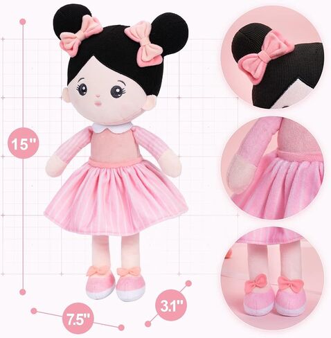 OUOZZZ Soft Baby Doll 12.6" Yellow Bee Dress Snuggle Buddy Doll in Saudi Arabia