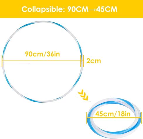 طوق LED لتمارين الرقص للأطفال والبالغين، جهاز لياقة بدنية مقاس 36 بوصة لفقدان الوزن وإضاءة متوهجة متغيرة الألوان تلقائيًا، طوق هوبر 90 سم (تحتاج إلى بطاريتين AA. غير متضمنة) in Kuwait