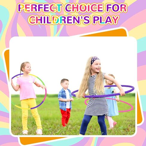 Libima 16 Pcs Toy Color Hoop for Kids, Detachable Adjustable Plastic Hoops Toys, Colored Weighted Hoop Circles for Kids Adults Party Games, Gymnastics, Workout, Dog Agility, 4 Colors (24 Inch) in Saudi Arabia