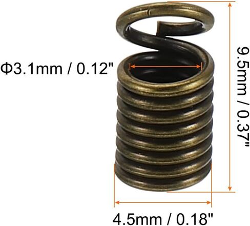 قبعات نهاية الحبل من باتيكل، 100 قطعة 3.5 × 8.5 مم أطراف لفائف زنبركية معدنية أطراف أطراف تجعيد أطراف أطراف لصنع المجوهرات وقلادة وقلادة يدوية الصنع، لون ذهبي in Kuwait