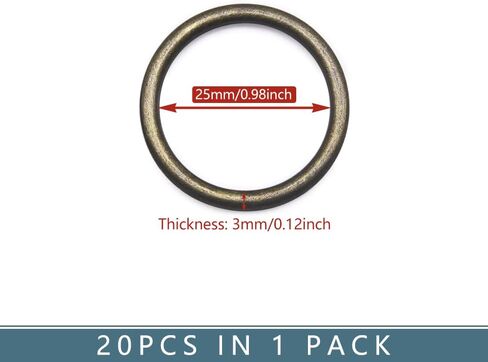 SEMINI 20PCS O Ring Buckle electroplated Zinc Alloy O-Rings Tone for Hardware Bags Belts Craft DIY Accessories in Saudi Arabia