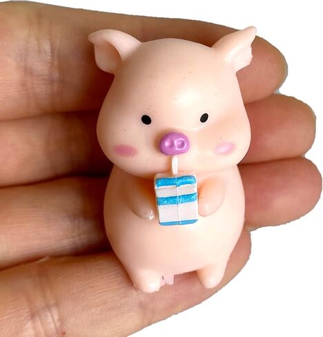 Pack of 6 Pcs Miniature Pigs Figurines, Cute Pink Fairy Garden Pig Toys Figures DIY Crafts for Dollhouse Home Decorations Cake Toppers in Saudi Arabia