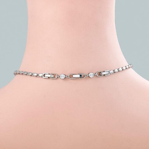 3pcs White Gold Plated Crystal Rhinestone Foldover Extension Clasp Set for Bracelet Necklace and Jewelry Making (White Gold) in Kuwait