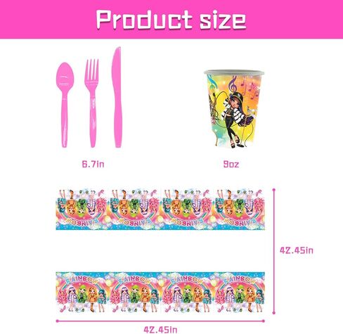 Rainbow Doll Party Supplies, Rainbow Doll Birthday Party Decorations Set for Rainbow Doll Theme Party Favors Decor in Kuwait