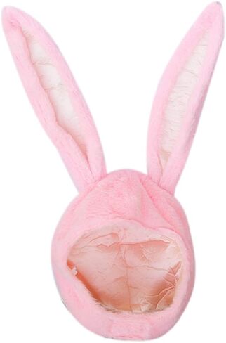Bestjybt Plush Funny Bunny Rabbit Ears Hood Women Costume Party Hats for Cosplay Halloween in Kuwait