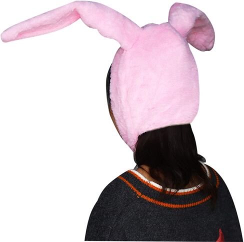 Bestjybt Plush Funny Bunny Rabbit Ears Hood Women Costume Party Hats for Cosplay Halloween in Kuwait