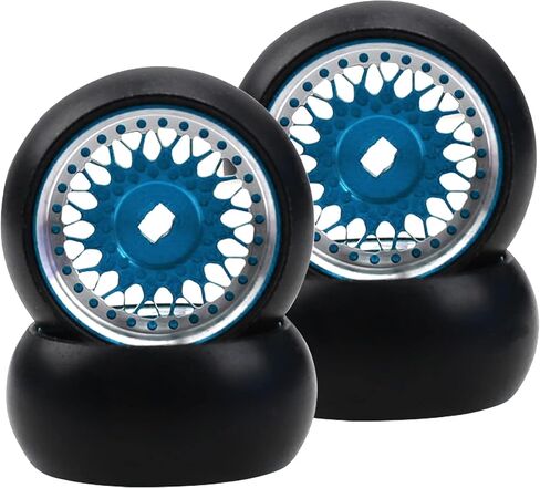 4 عبوات من إطارات السيارات Vgoohobby 1/28 Drift إطارات بلاستيكية مع إطارات عجلات معدنية متوافقة مع Wltoys K969 K989 Kyosho Mini-Z Mini-Q 1/28 RC إطارات الانجراف البديلة (أحمر) in Kuwait
