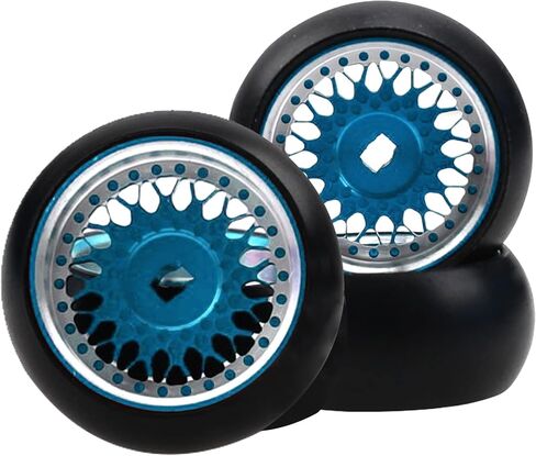 4 عبوات من إطارات السيارات Vgoohobby 1/28 Drift إطارات بلاستيكية مع إطارات عجلات معدنية متوافقة مع Wltoys K969 K989 Kyosho Mini-Z Mini-Q 1/28 RC إطارات الانجراف البديلة (أحمر) in Kuwait