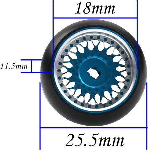 4 عبوات من إطارات السيارات Vgoohobby 1/28 Drift إطارات بلاستيكية مع إطارات عجلات معدنية متوافقة مع Wltoys K969 K989 Kyosho Mini-Z Mini-Q 1/28 RC إطارات الانجراف البديلة (أحمر) in Kuwait