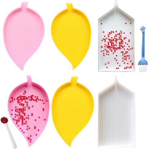 6 قطع من صواني الرسم الماسي الكبيرة والصغيرة، وصينية فرز الخرز البلاستيكية، وأدوات مجموعة صواني فنية ماسية كبيرة، وصينية حاويات تخزين لأحجار الراين والإكسسوارات in Kuwait