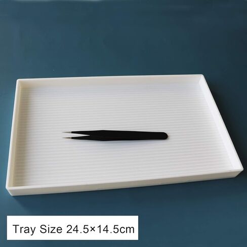 صينية فرز خرز بلاستيكية كبيرة الحجم مقاس 10×6 انش، ملاقط من الستانلس ستيل، لوحة الماس حجر الراين، اكسسوارات الرسم الماسي بغرز متقاطعة، اداة تنقيط لفن الاظافر والحرف اليدوية in Kuwait