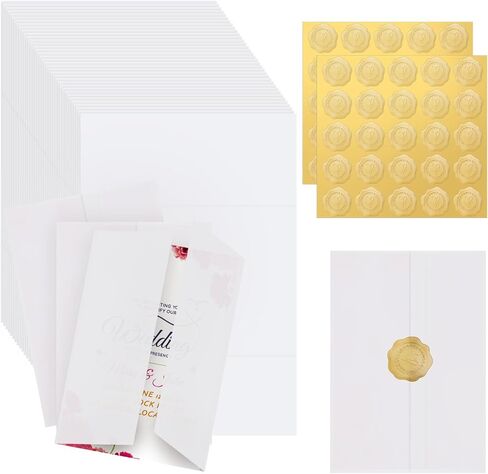 150 Pcs Pre-Folded Vellum Paper for 5 x 7'' Invitation, BEAUTIFABLE DIY Printable Vellum Jackets for Wedding, Christmas, Baby Shower, Birthday Invitations Cards in Kuwait