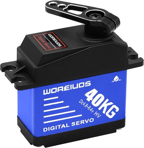 WOAEIUOS 40 كجم RC مؤازرة رقمية بدون قلب، عزم دوران عالي مقاوم للماء معدات معدنية مع قرن مؤازر 25T 1/10 1/8 RC سيارة RC قارب روبوت زاحف in Kuwait