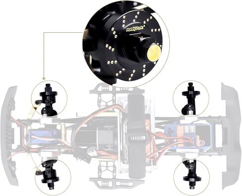 مكعبات مفاصل التوجيه الأمامية النحاسية من Hobbypark، محاور C، أوزان، فواصل سداسية للعجلة ممتدة لاستبدال ترقيات 1/18 Traxxas TRX4M in Saudi Arabia